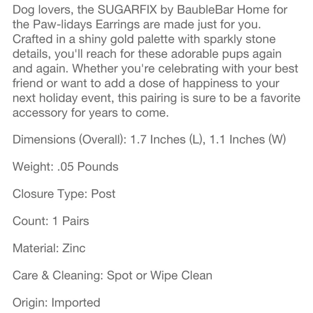 SUGARFIX by BaubleBar Home for the Paw-lidays Earrings  NWT Labradoodle Dog Bow - Picture 3 of 6